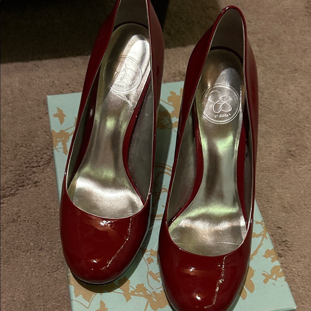 Jessica Simpson Glossy Red Heels